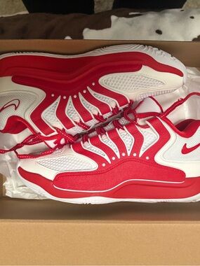Nike White and University Red KD18 Box LabelSize5